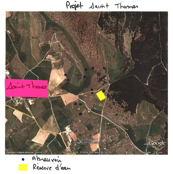 photographie aérienne de la zone de localisation du projet